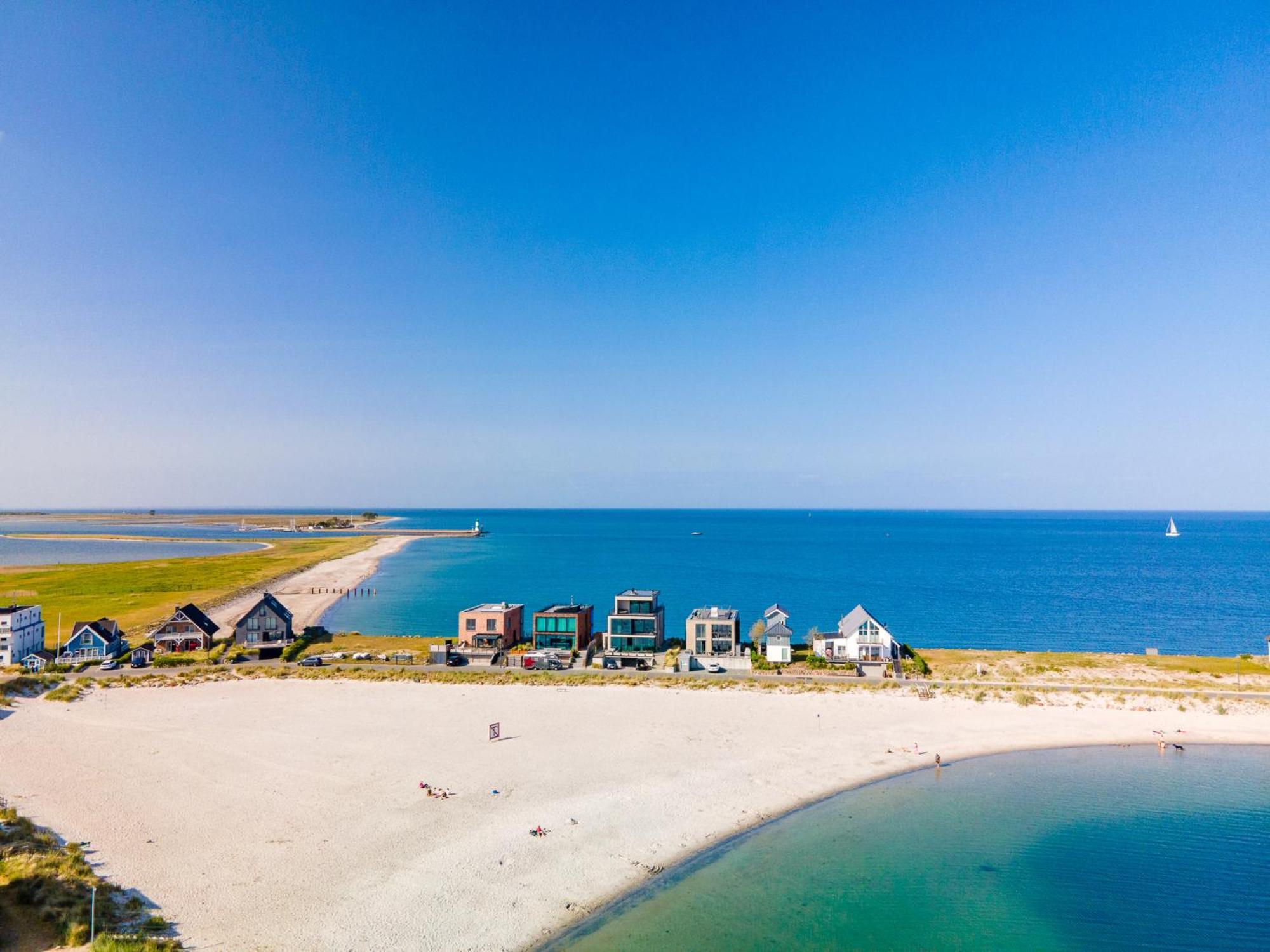 Brise- direkt am Wasser, Hafenblick, Fahrstuhl, Sauna, ueberdachter Balkon Olpenitz Exterior foto