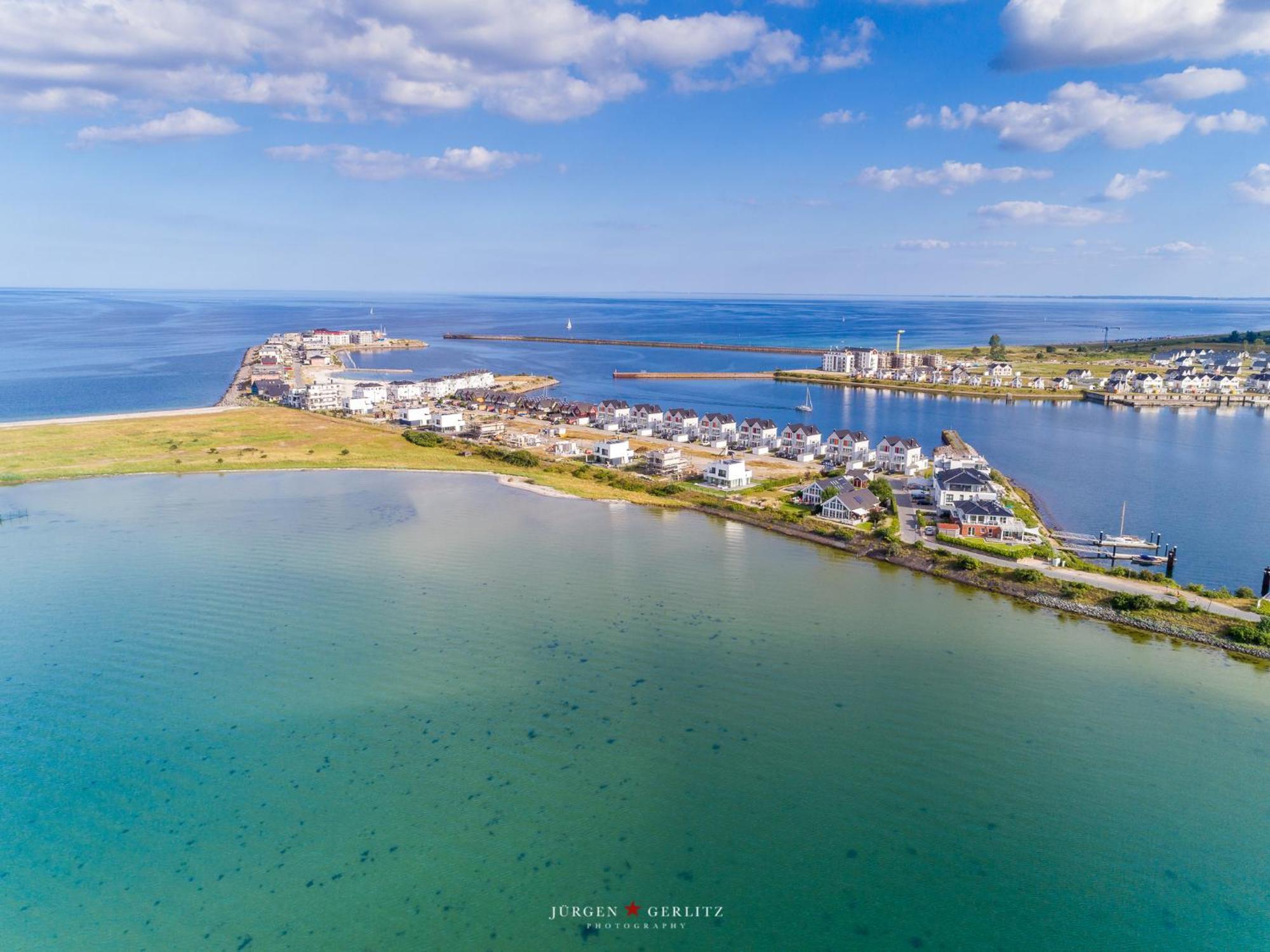 Brise- direkt am Wasser, Hafenblick, Fahrstuhl, Sauna, ueberdachter Balkon Olpenitz Exterior foto