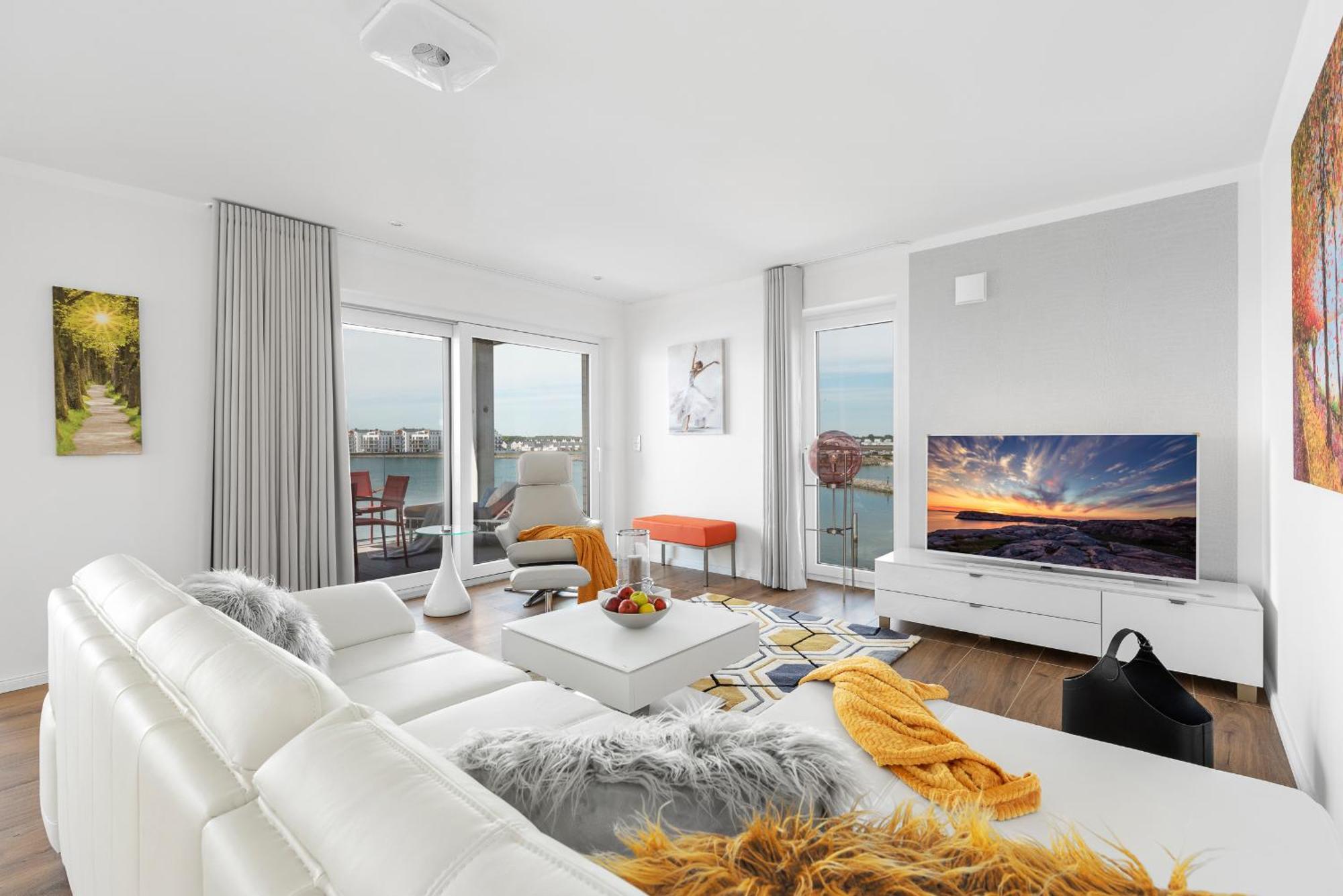 Brise- direkt am Wasser, Hafenblick, Fahrstuhl, Sauna, ueberdachter Balkon Olpenitz Exterior foto